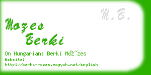 mozes berki business card